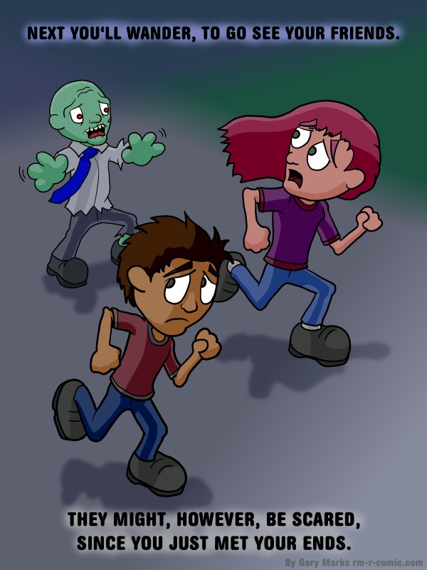 Remove R Comic (aka rm -r comic), by Gary Marks: It's hard being a zombie, 6 of 8
